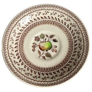 TWO Vtg Johnson Bros "Fruit Sampler" Saucers Staffordshire Old Granite England